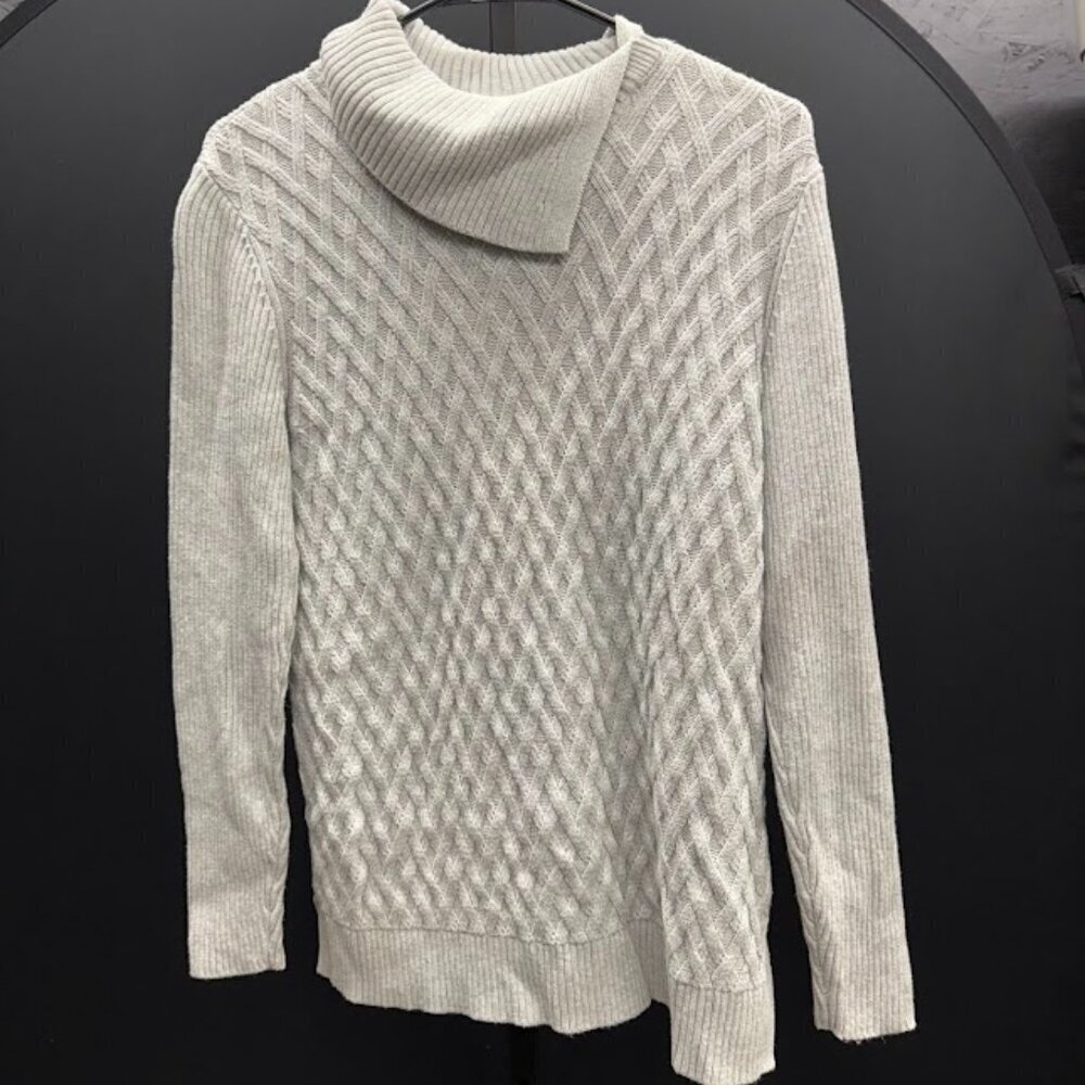 Lands' End Grey Cable Knit Sweater